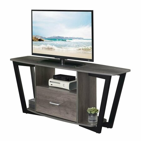 CONVENIENCE CONCEPTS 60 in. Graystone 1 Drawer TV Stand with Shelves 112085CGYBL